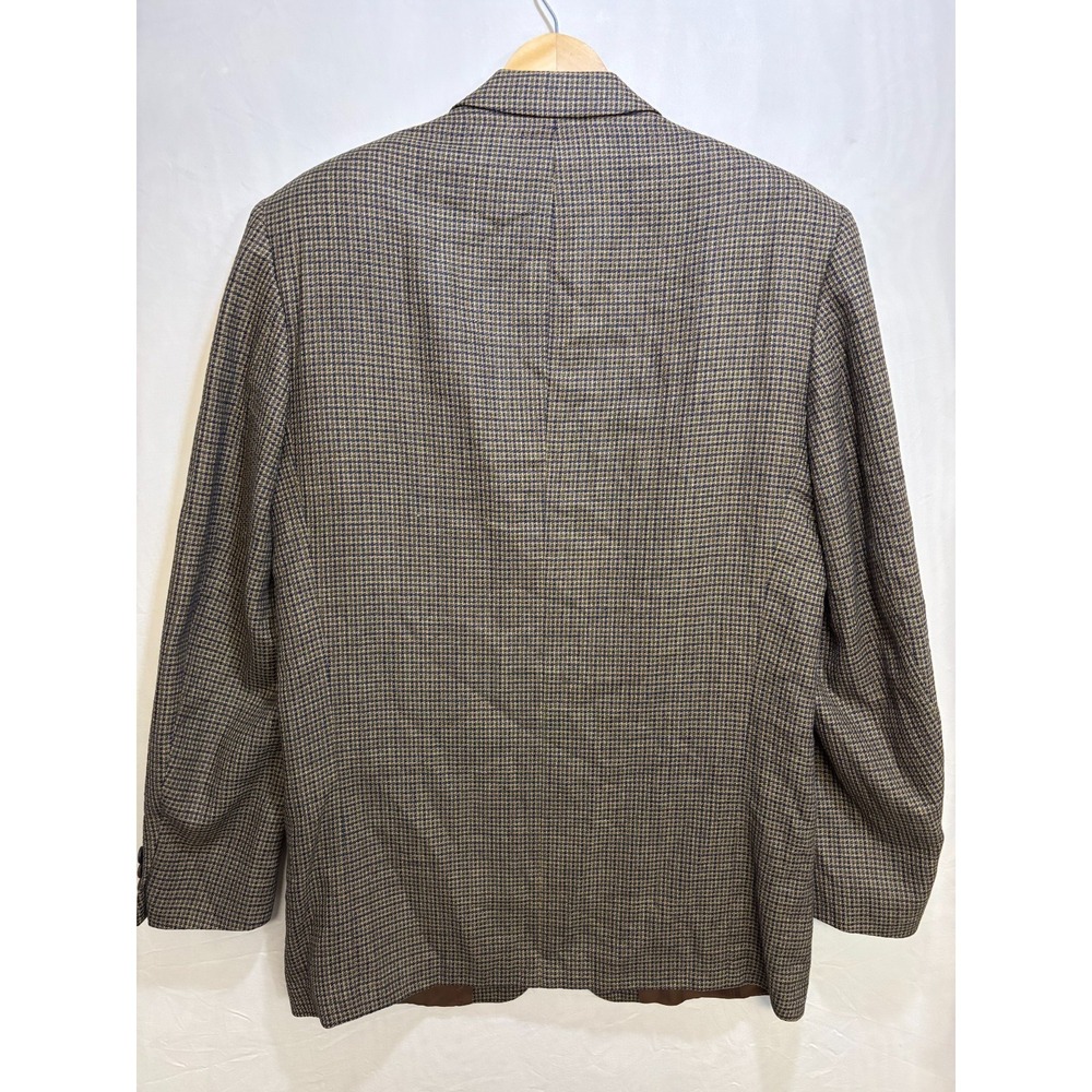 Yves Saint Laurent Blazer Jacket Mens Brown Houndstooth‎ Wool Blend Pockets - Picture 3 of 16